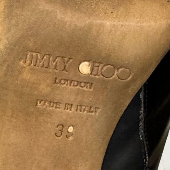 Jimmy Choo Black Leather Platform Ankle Booties Heels Size 39 EU / 8.5 US - Picture 10 of 10